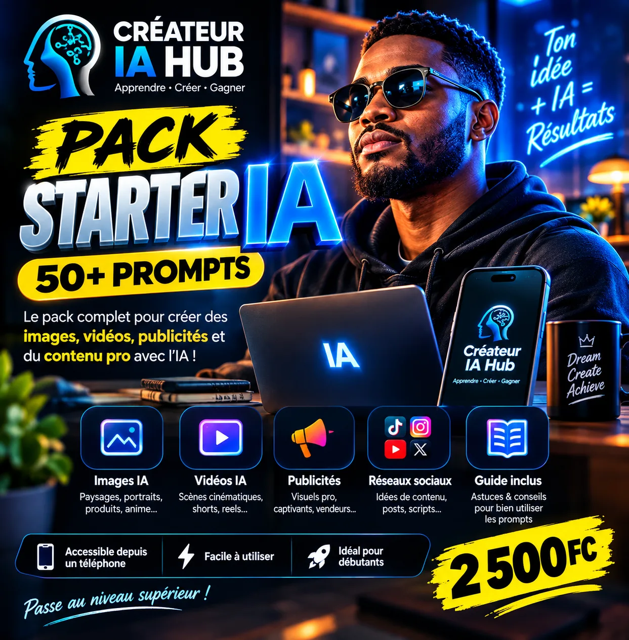 🤖 PACK STARTER IA — 50+ PROMPTS 4
